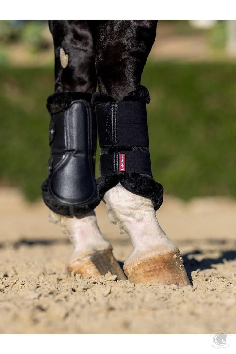 LeMieux Fleece Edged Mesh Brushing Boots Black 4 LeMieux Fleece Edged Mesh Brushing Boots Black - Image 2