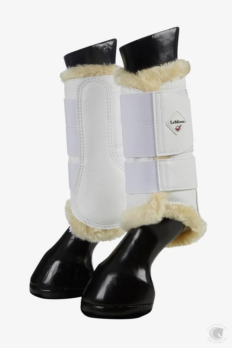 LeMieux Fleece Lined Brushing Boots White 3 LeMieux Fleece Lined Brushing Boots White