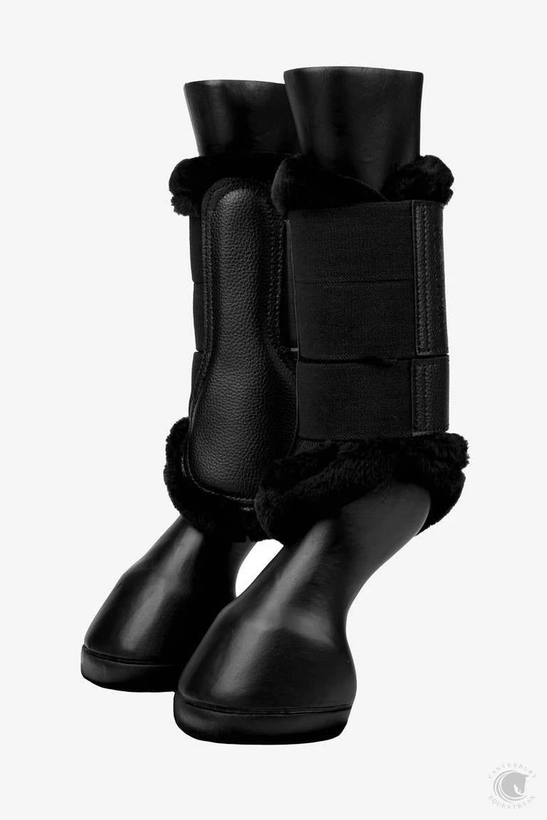 LeMieux Fleece Edged Mesh Brushing Boots Black 3 LeMieux Fleece Edged Mesh Brushing Boots Black