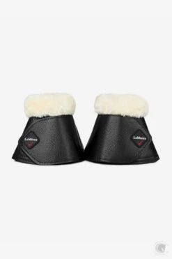 LeMieux Fleece WrapRound Over Reach Boots Black/Natural