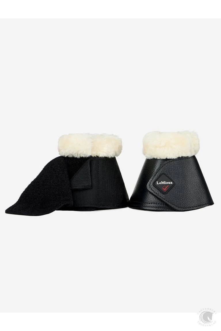 LeMieux Fleece WrapRound Over Reach Boots Black/Natural 4 LeMieux Fleece WrapRound Over Reach Boots Black/Natural - Image 2