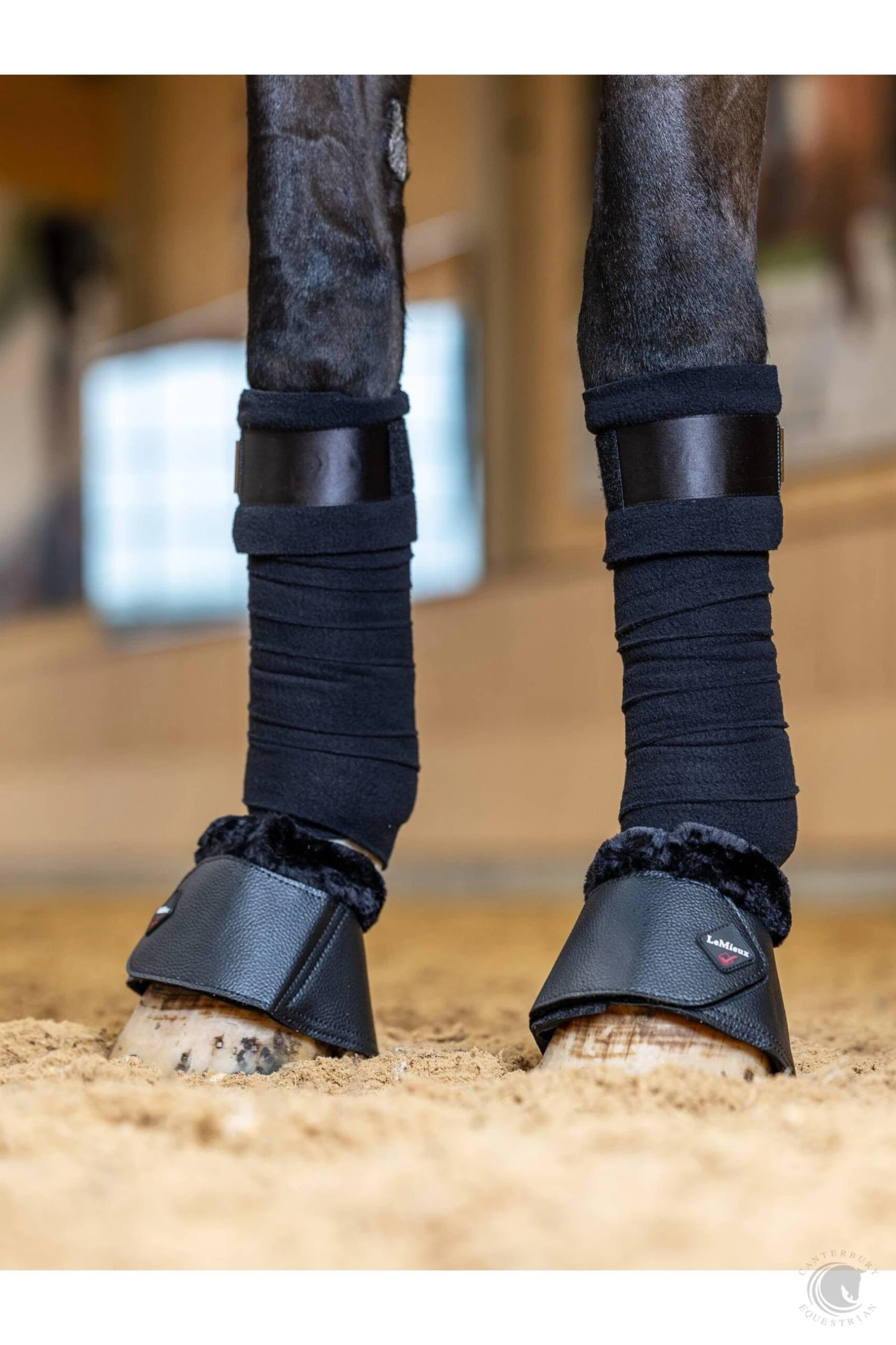 LeMieux Fleece WrapRound Over Reach Boots Black 4 LeMieux Fleece WrapRound Over Reach Boots Black - Image 2