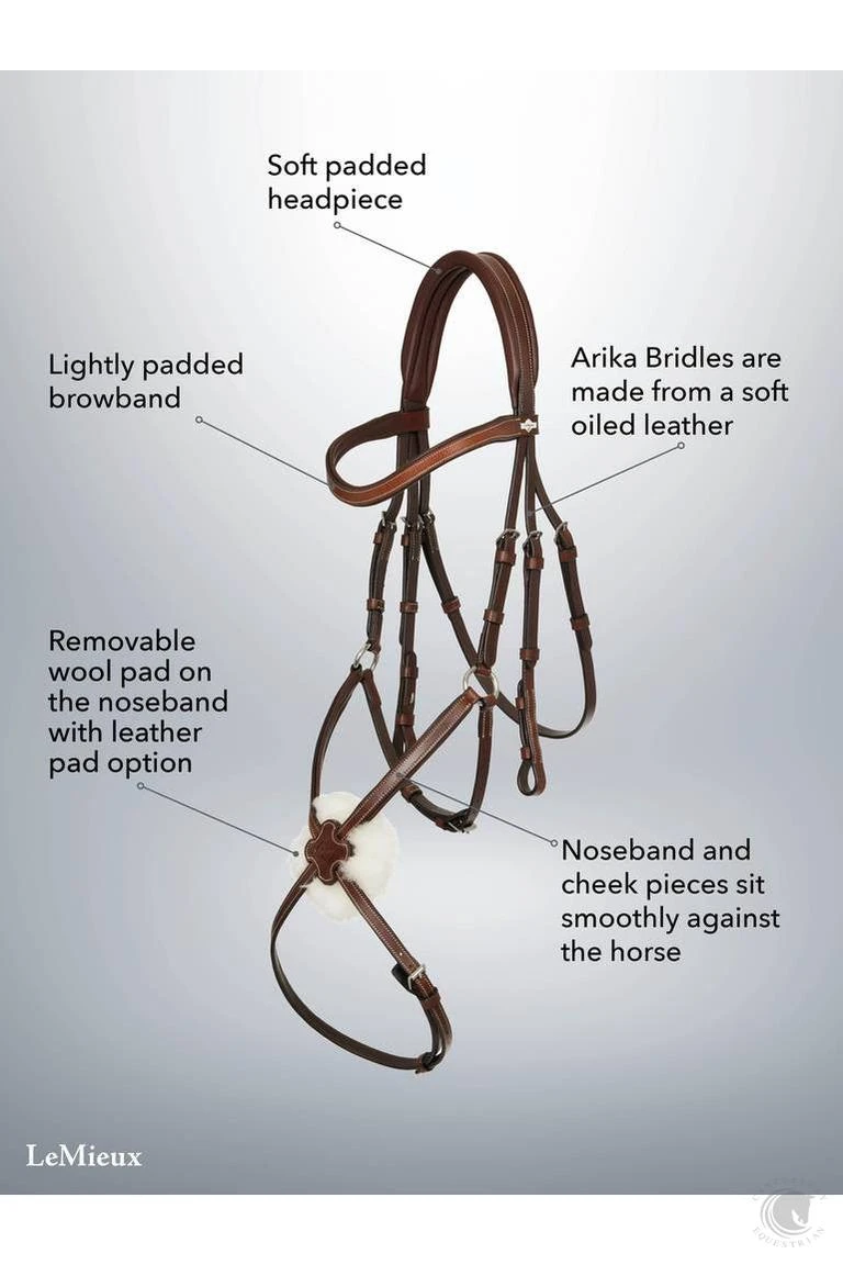 LeMieux Arika Figure 8 Bridle Havana/Silver 8 LeMieux Arika Figure 8 Bridle Havana/Silver - Image 6