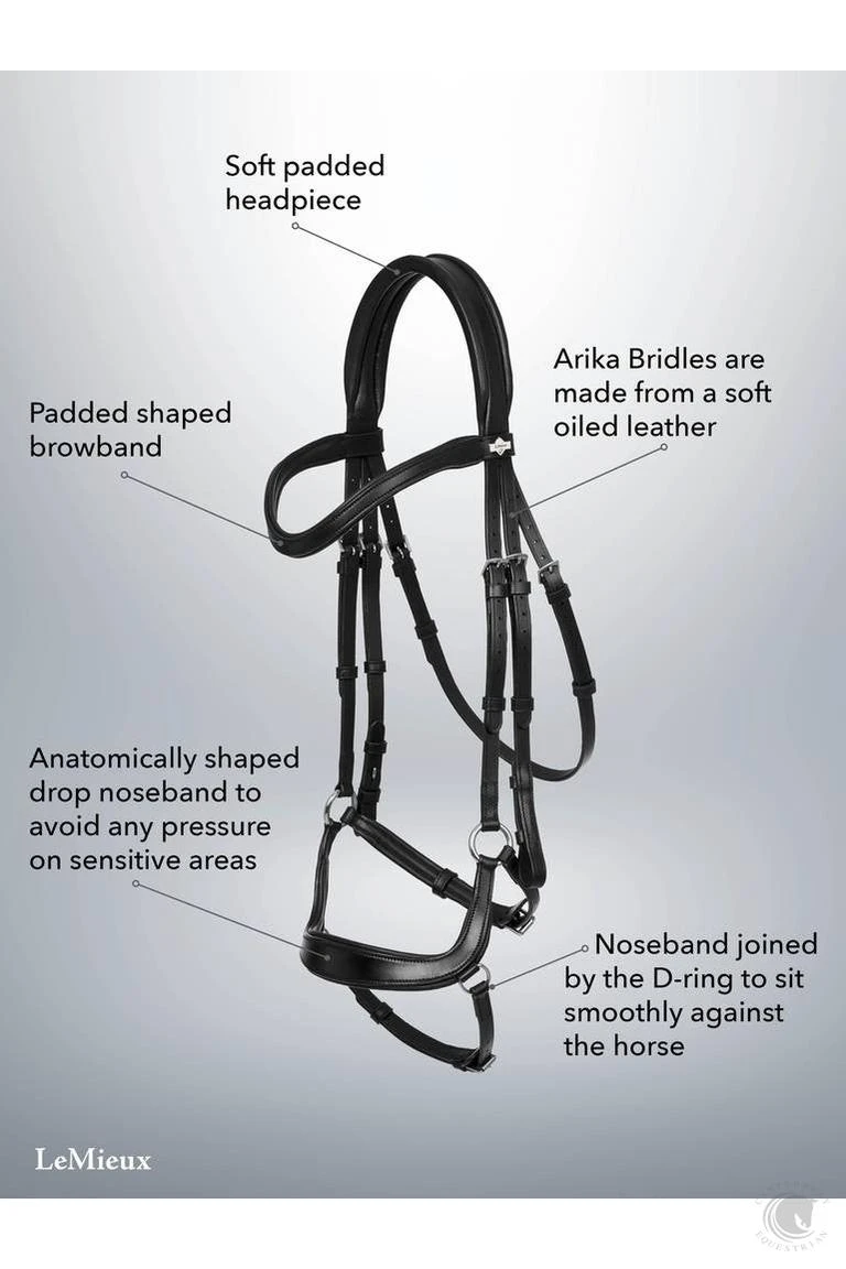 LeMieux Arika Drop Bridle Brown/Silver 5 LeMieux Arika Drop Bridle Brown/Silver - Image 3
